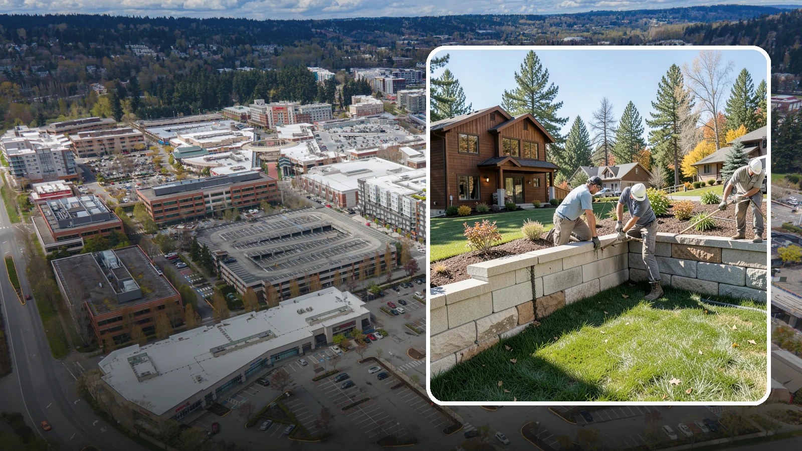 Retaining Wall Repair in Redmond, King County, WA - Repair of failing, bulging, or leaning retaining walls to restore structural integrity and safety.