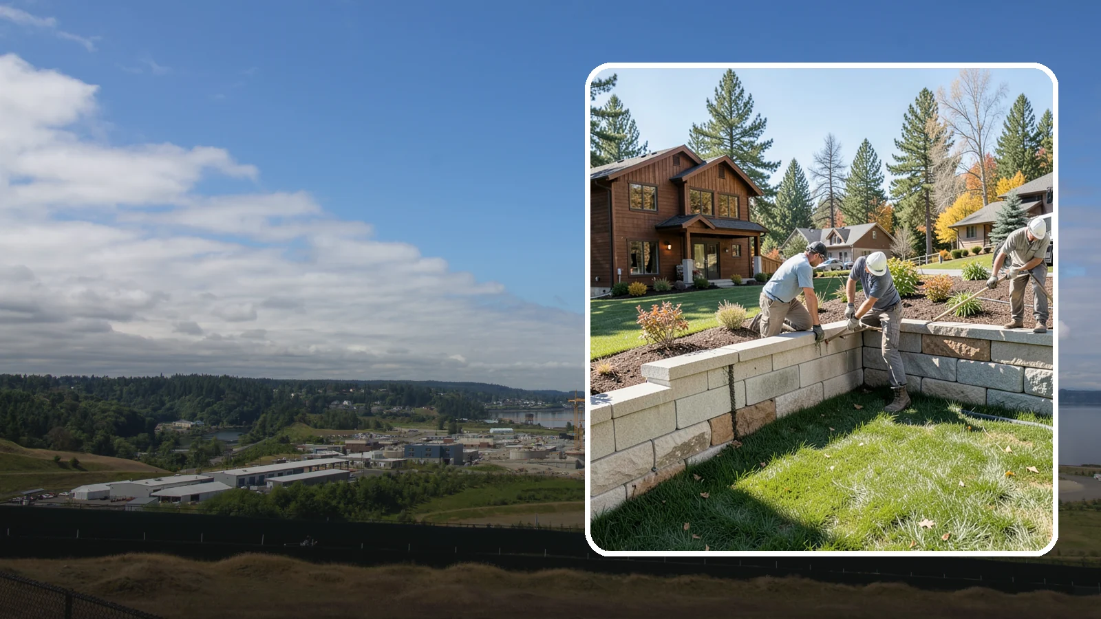 Retaining Wall Repair in University Place, Pierce County, WA - Repair of failing, bulging, or leaning retaining walls to restore structural integrity and safety.