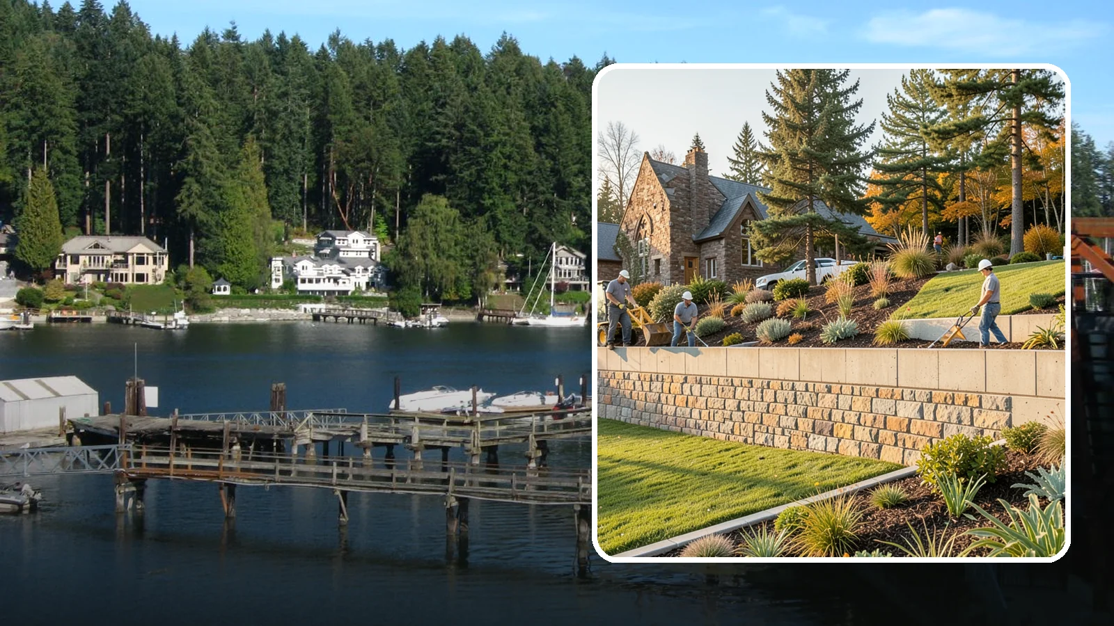Retaining Walls in Gig Harbor, Pierce County, WA - Design and construction of durable retaining walls for structural support, terracing, and usable space.