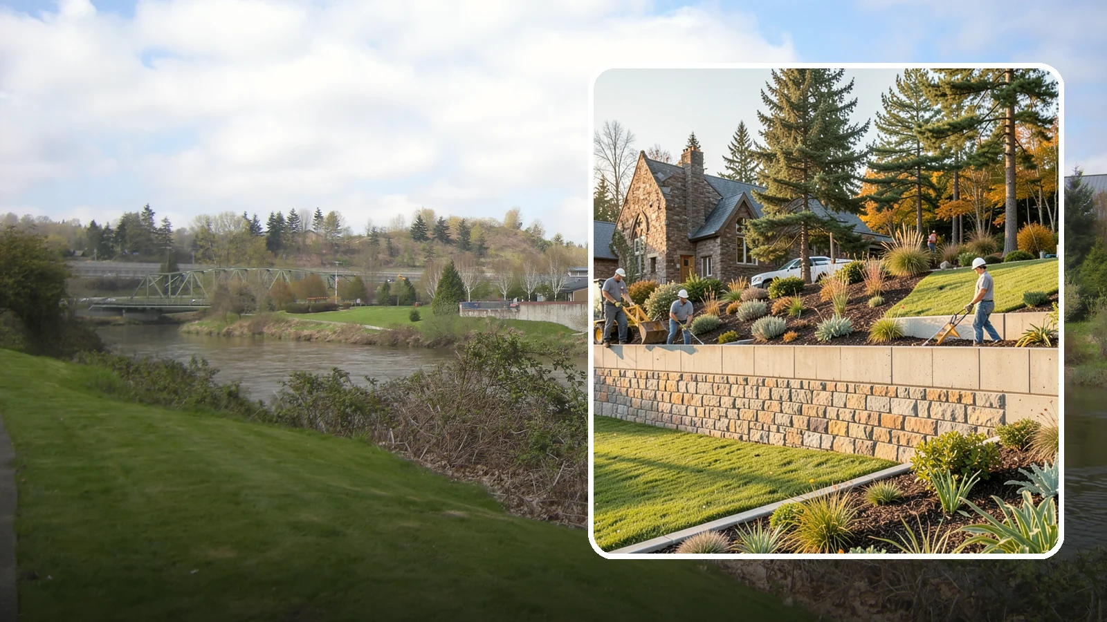 Retaining Walls in Tukwila, King County, WA - Design and construction of durable retaining walls for structural support, terracing, and usable space.