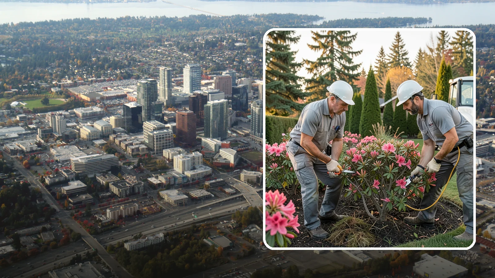 Rhododendron Pruning in Bellevue, King County, WA - Careful shaping and deadheading of rhododendrons to protect next year's blooms while controlling size in Puget Sound gardens.