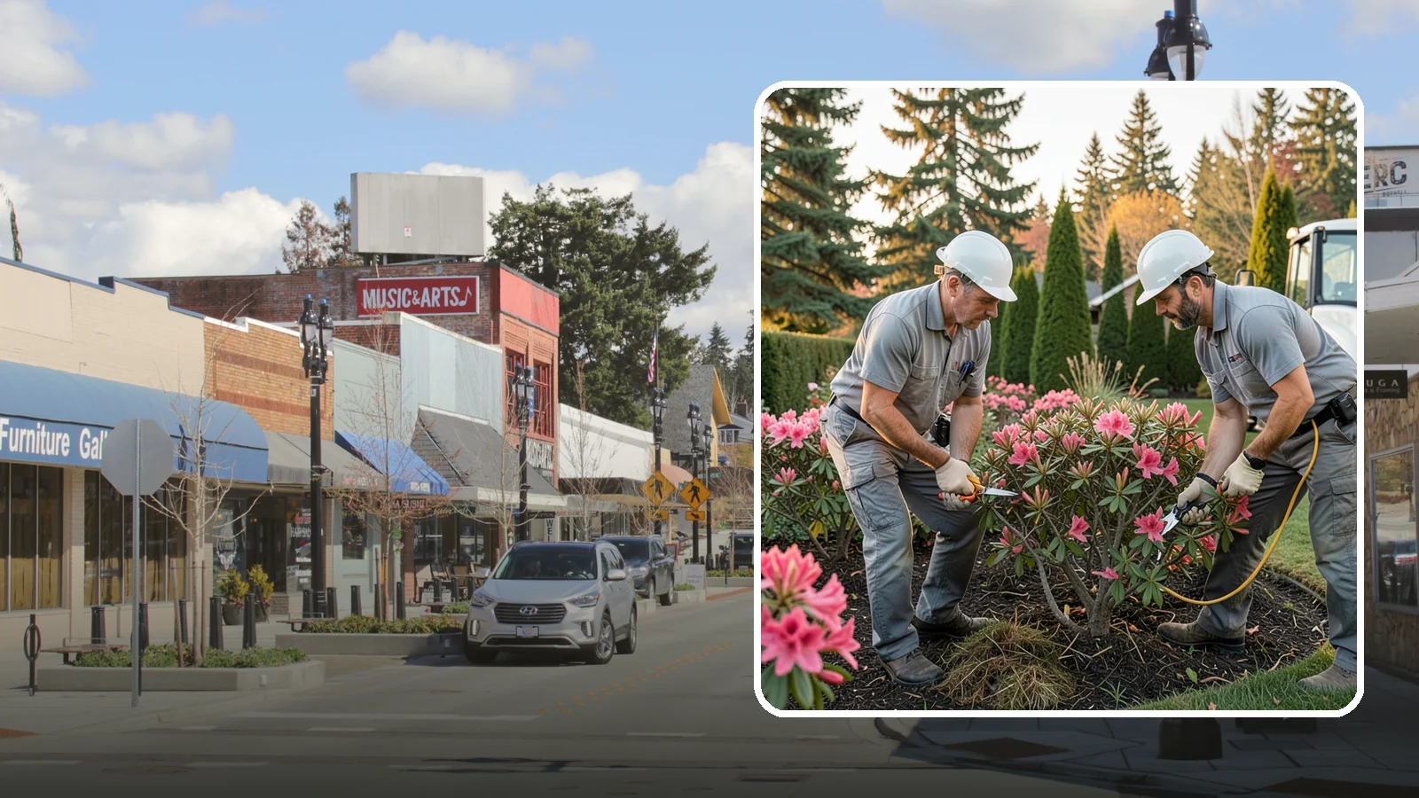 Rhododendron Pruning in Bothell, King County, WA - Careful shaping and deadheading of rhododendrons to protect next year's blooms while controlling size in Puget Sound gardens.