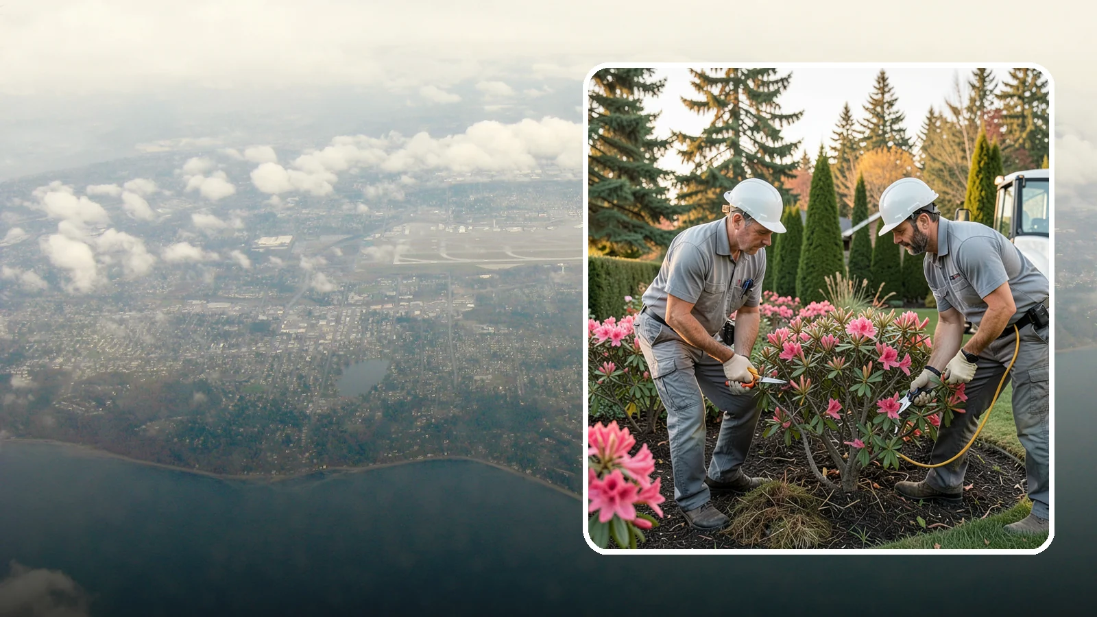 Rhododendron Pruning in Burien, King County, WA - Careful shaping and deadheading of rhododendrons to protect next year's blooms while controlling size in Puget Sound gardens.