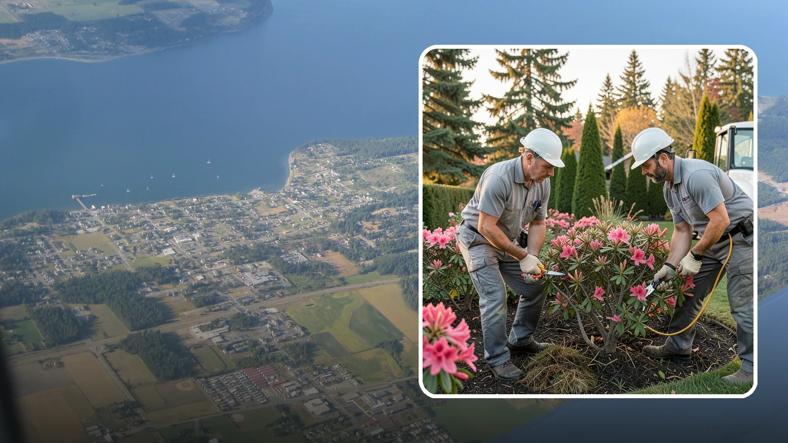 Rhododendron Pruning in Coupeville, Island County, WA - Careful shaping and deadheading of rhododendrons to protect next year's blooms while controlling size in Puget Sound gardens.