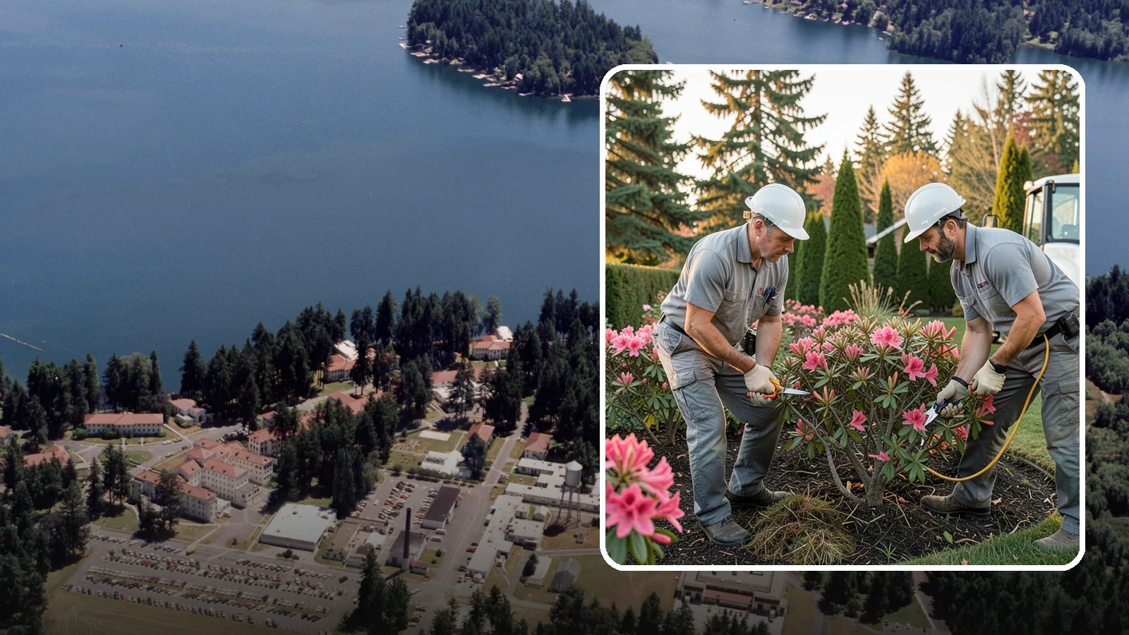 Rhododendron Pruning in Lakewood, Pierce County, WA - Careful shaping and deadheading of rhododendrons to protect next year's blooms while controlling size in Puget Sound gardens.