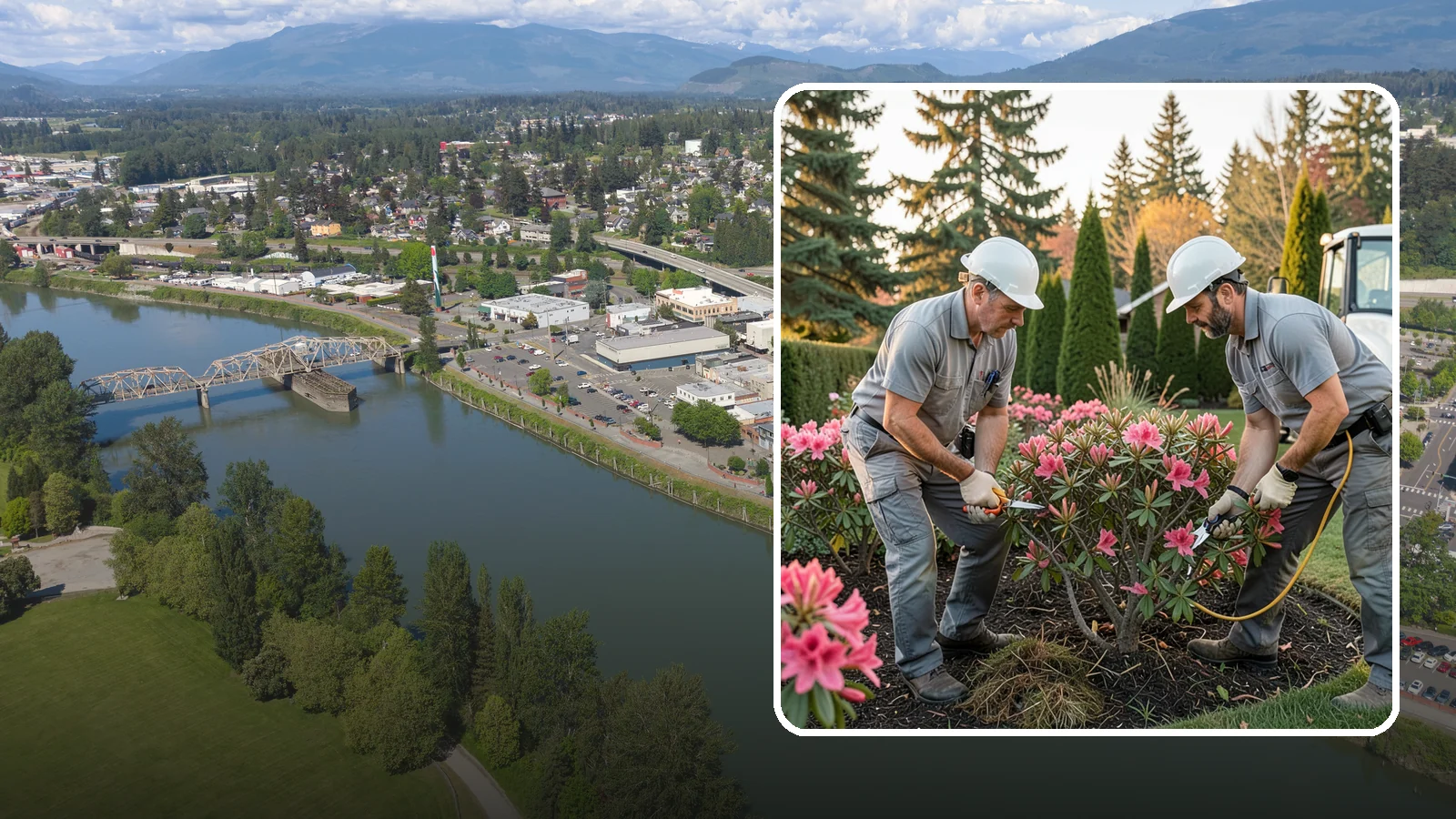Rhododendron Pruning in Mount Vernon, Skagit County, WA - Careful shaping and deadheading of rhododendrons to protect next year's blooms while controlling size in Puget Sound gardens.