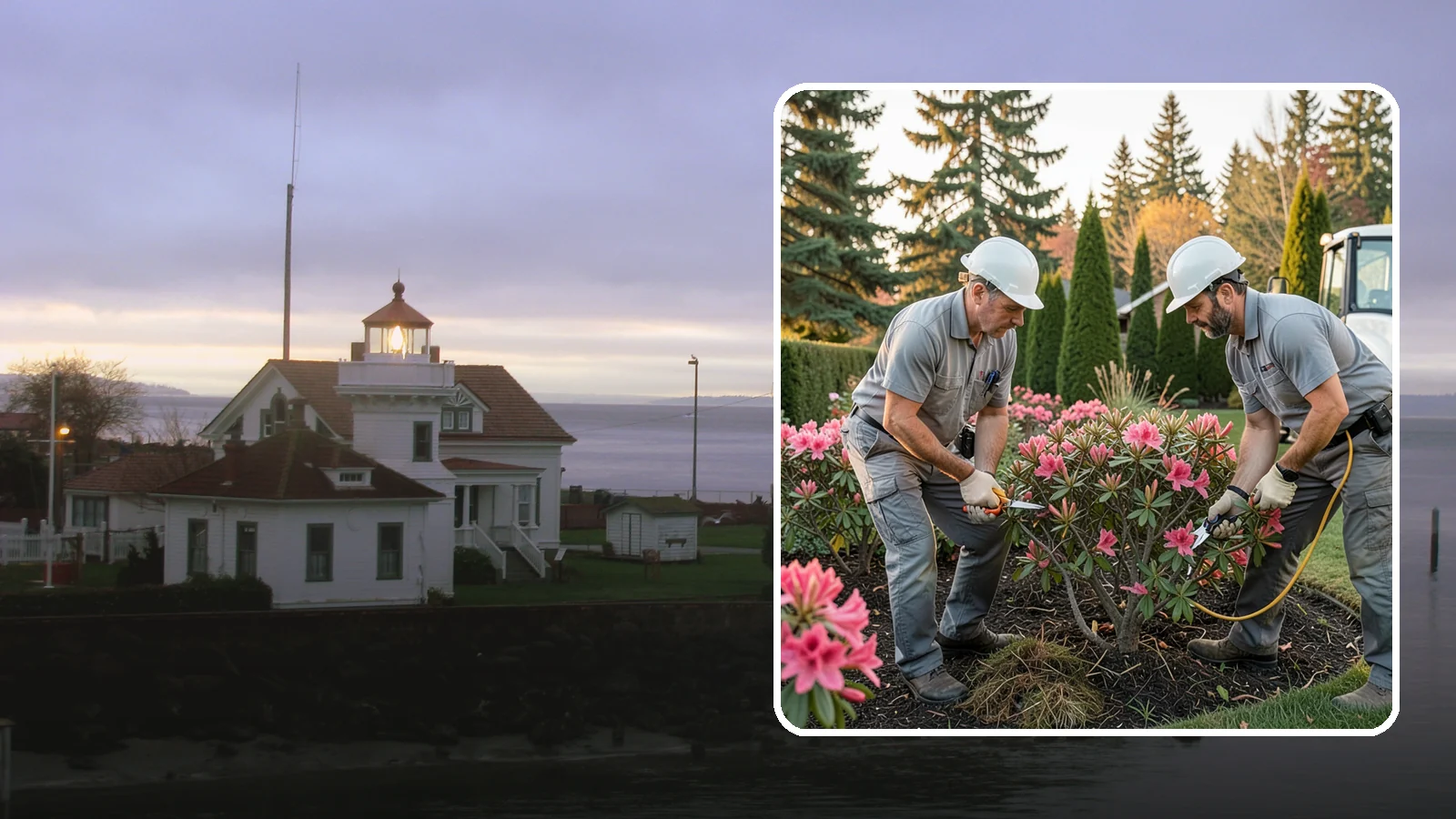 Rhododendron Pruning in Mukilteo, Snohomish County, WA - Careful shaping and deadheading of rhododendrons to protect next year's blooms while controlling size in Puget Sound gardens.