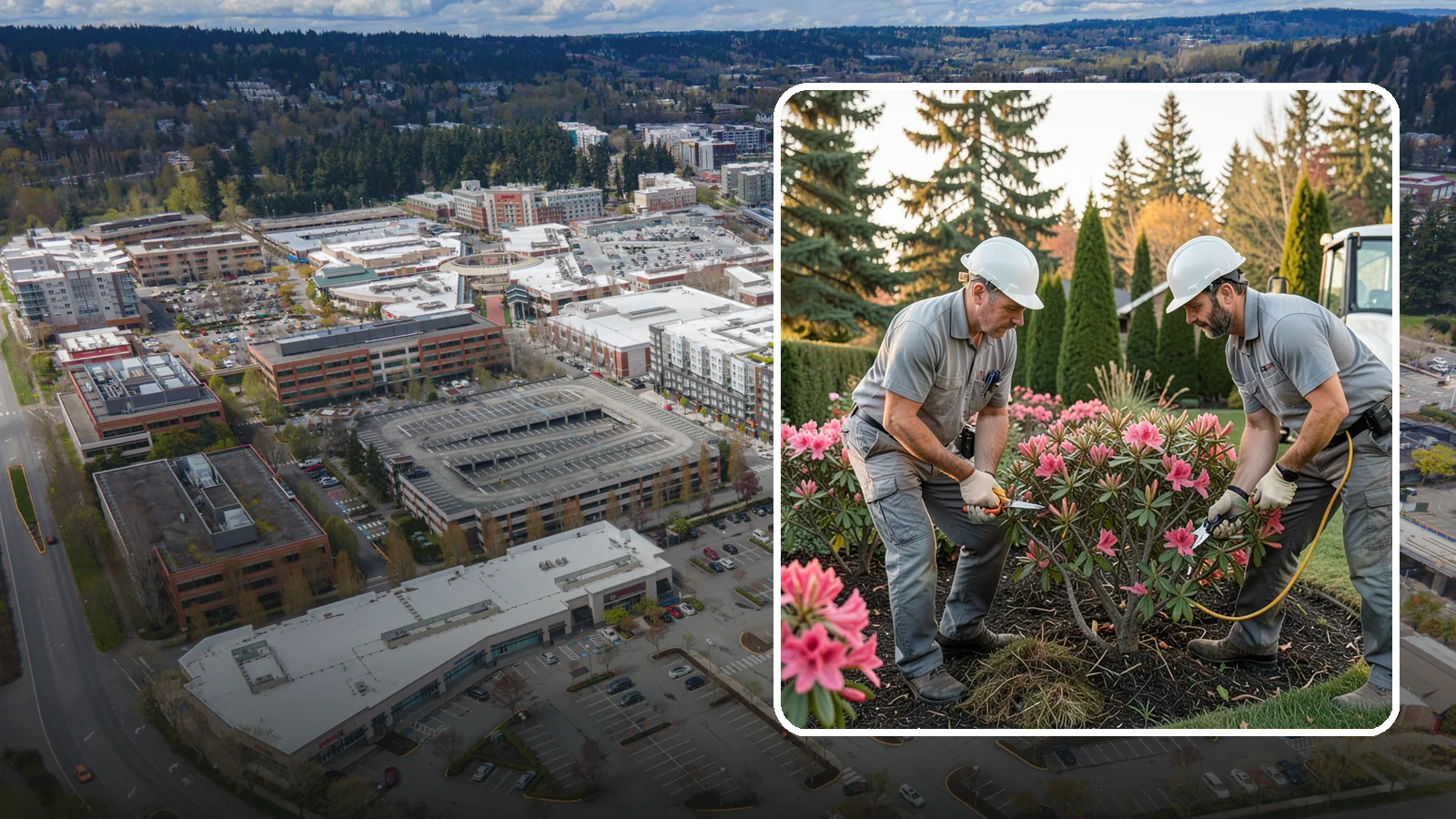 Rhododendron Pruning in Redmond, King County, WA - Careful shaping and deadheading of rhododendrons to protect next year's blooms while controlling size in Puget Sound gardens.