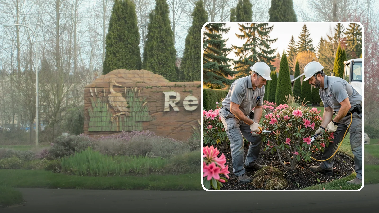 Rhododendron Pruning in Renton, King County, WA - Careful shaping and deadheading of rhododendrons to protect next year's blooms while controlling size in Puget Sound gardens.