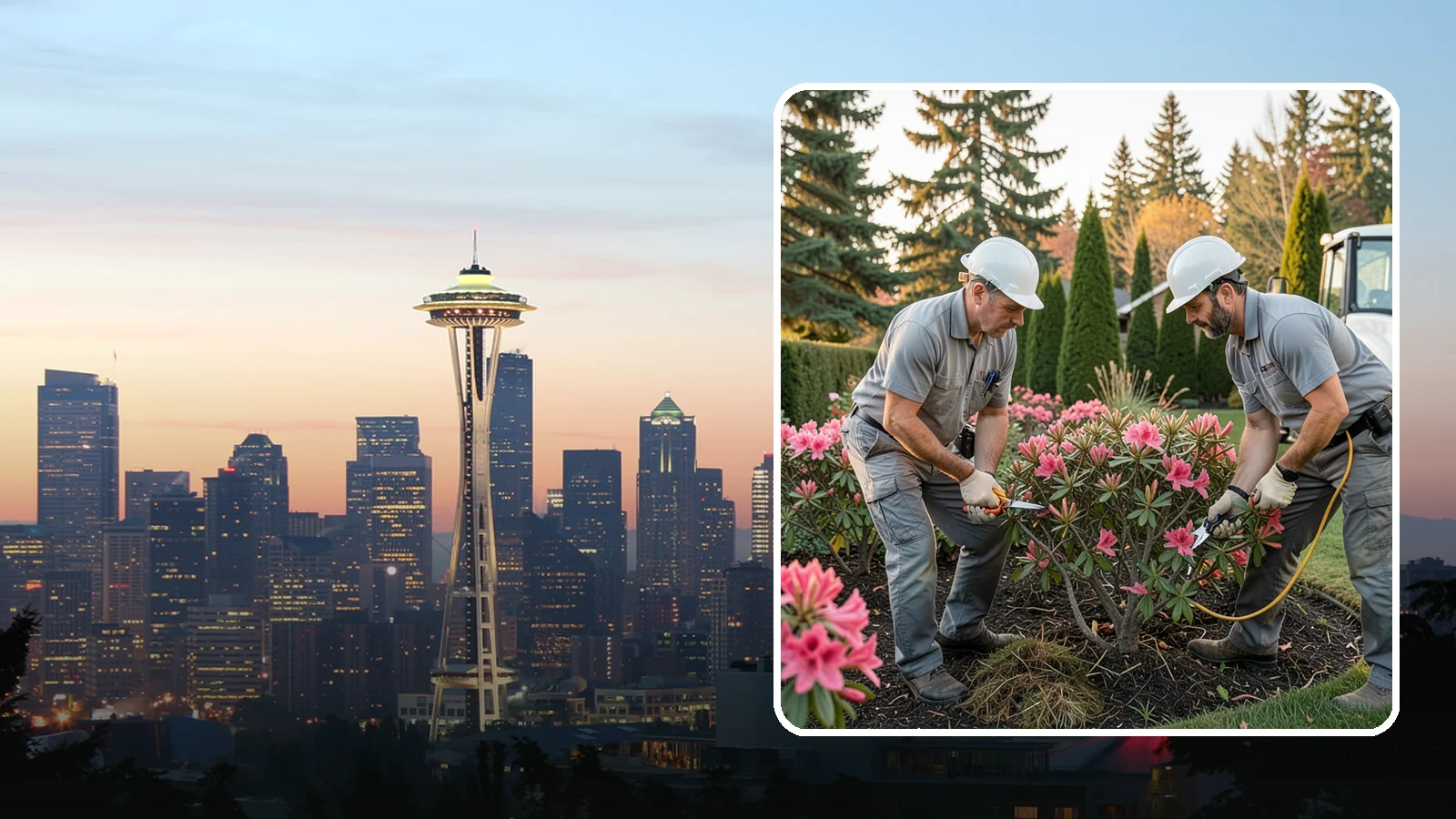 Rhododendron Pruning in Seattle, King County, WA - Careful shaping and deadheading of rhododendrons to protect next year's blooms while controlling size in Puget Sound gardens.