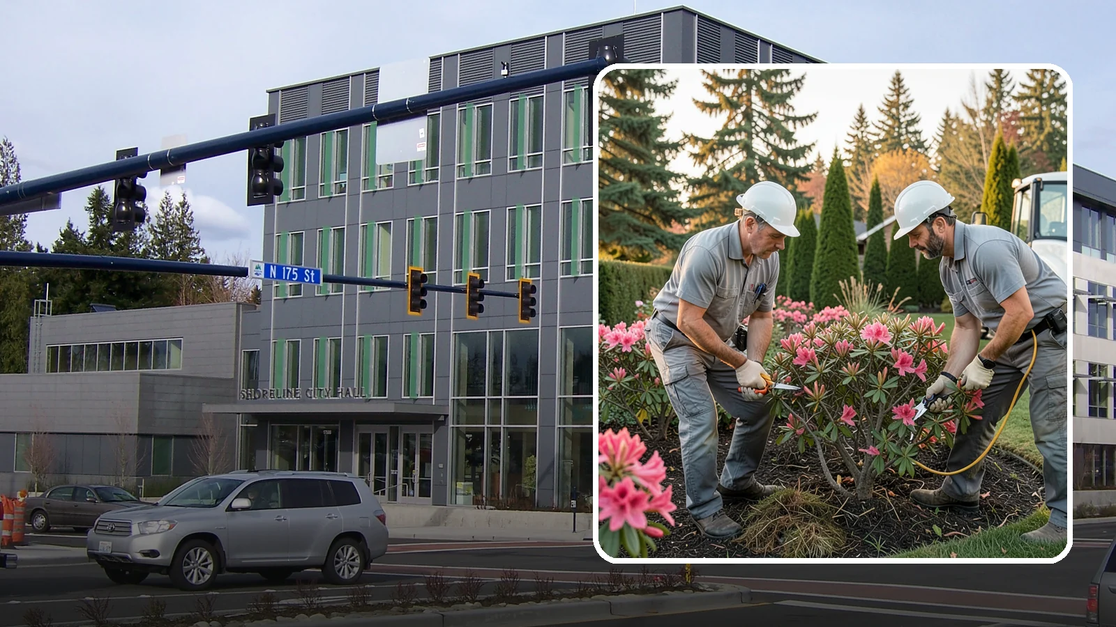 Rhododendron Pruning in Shoreline, King County, WA - Careful shaping and deadheading of rhododendrons to protect next year's blooms while controlling size in Puget Sound gardens.