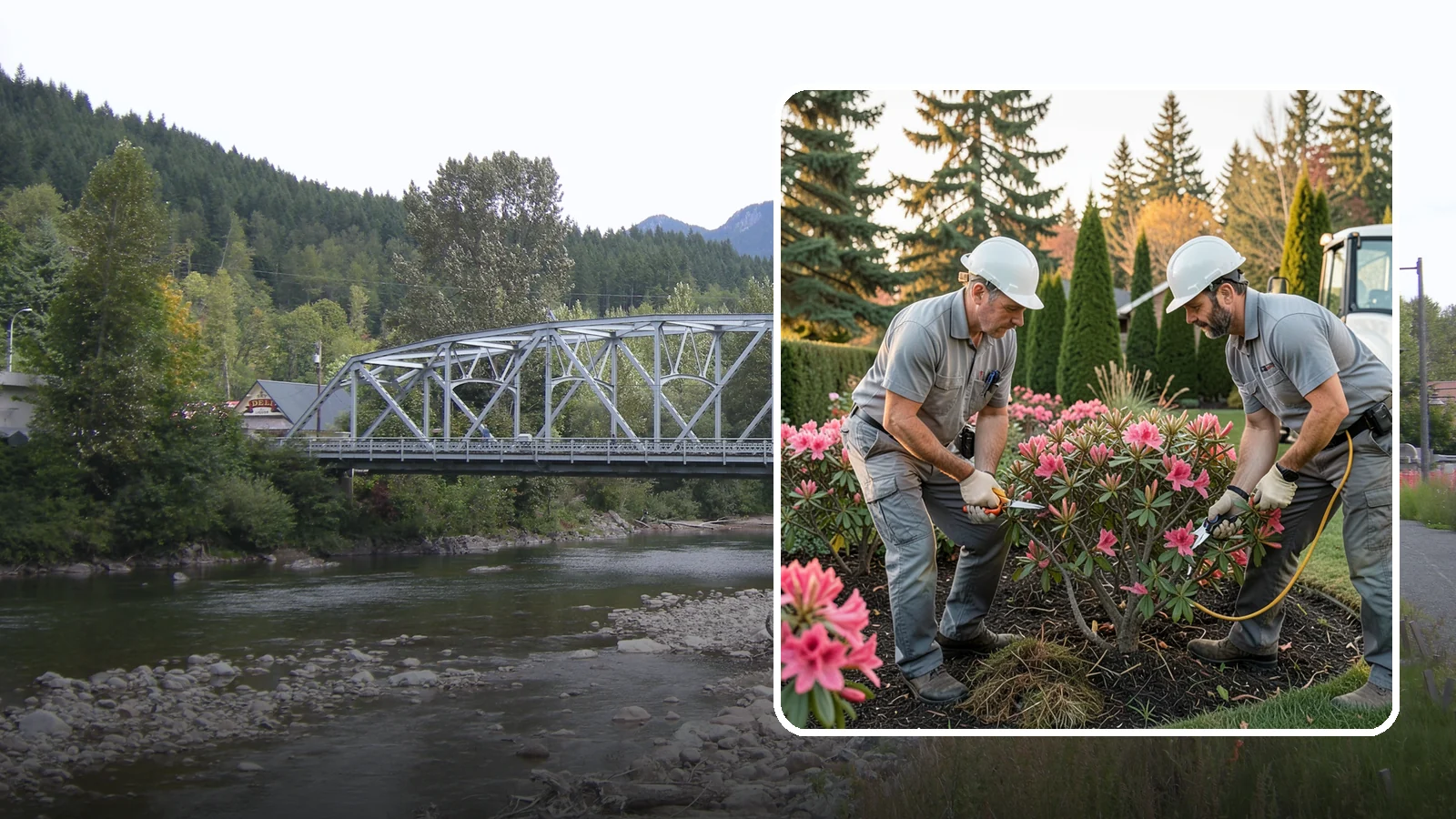 Rhododendron Pruning in Skykomish, King County, WA - Careful shaping and deadheading of rhododendrons to protect next year's blooms while controlling size in Puget Sound gardens.