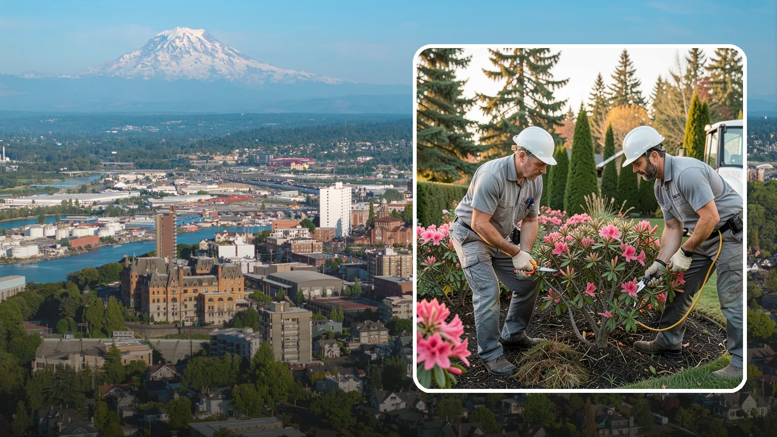 Rhododendron Pruning in Tacoma, Pierce County, WA - Careful shaping and deadheading of rhododendrons to protect next year's blooms while controlling size in Puget Sound gardens.