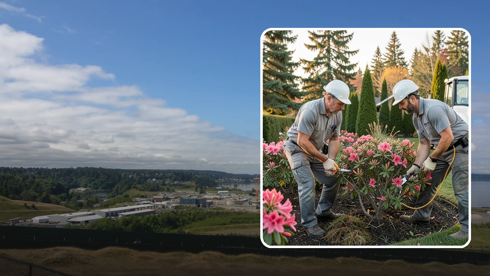 Rhododendron Pruning in University Place, Pierce County, WA - Careful shaping and deadheading of rhododendrons to protect next year's blooms while controlling size in Puget Sound gardens.