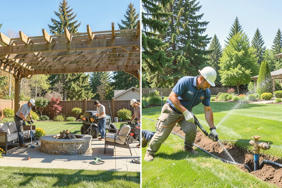 River Rock Installation in Algona, King County, WA - Lay out the bed or creek-bed path