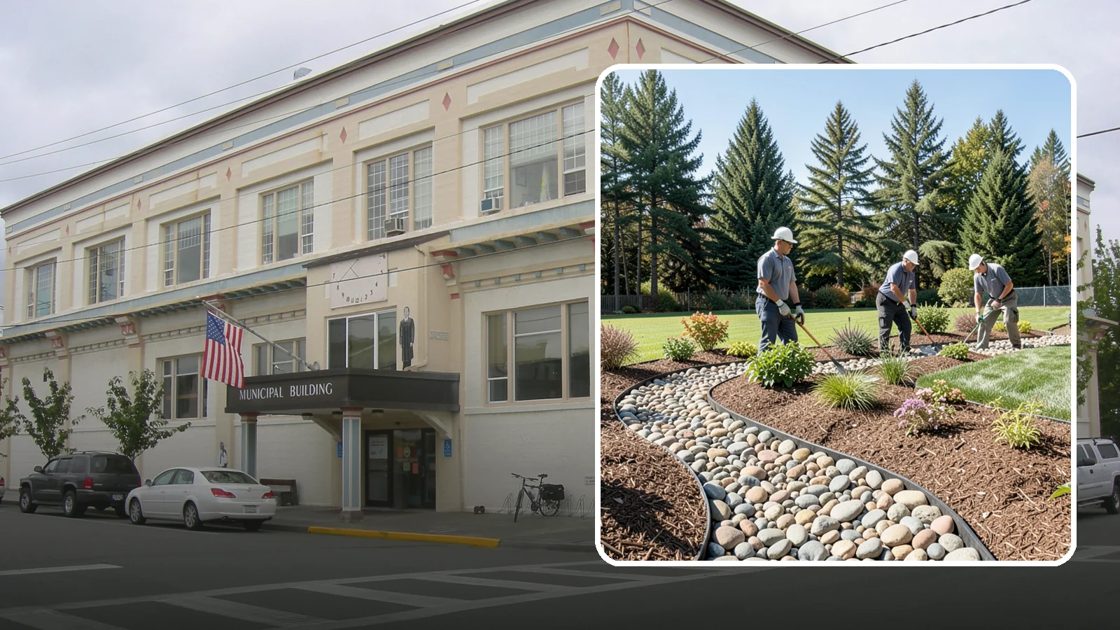 River Rock Installation in Anacortes, Skagit County, WA - Smooth river rock installed for decorative beds, dry creek beds, and natural-looking drainage accents.