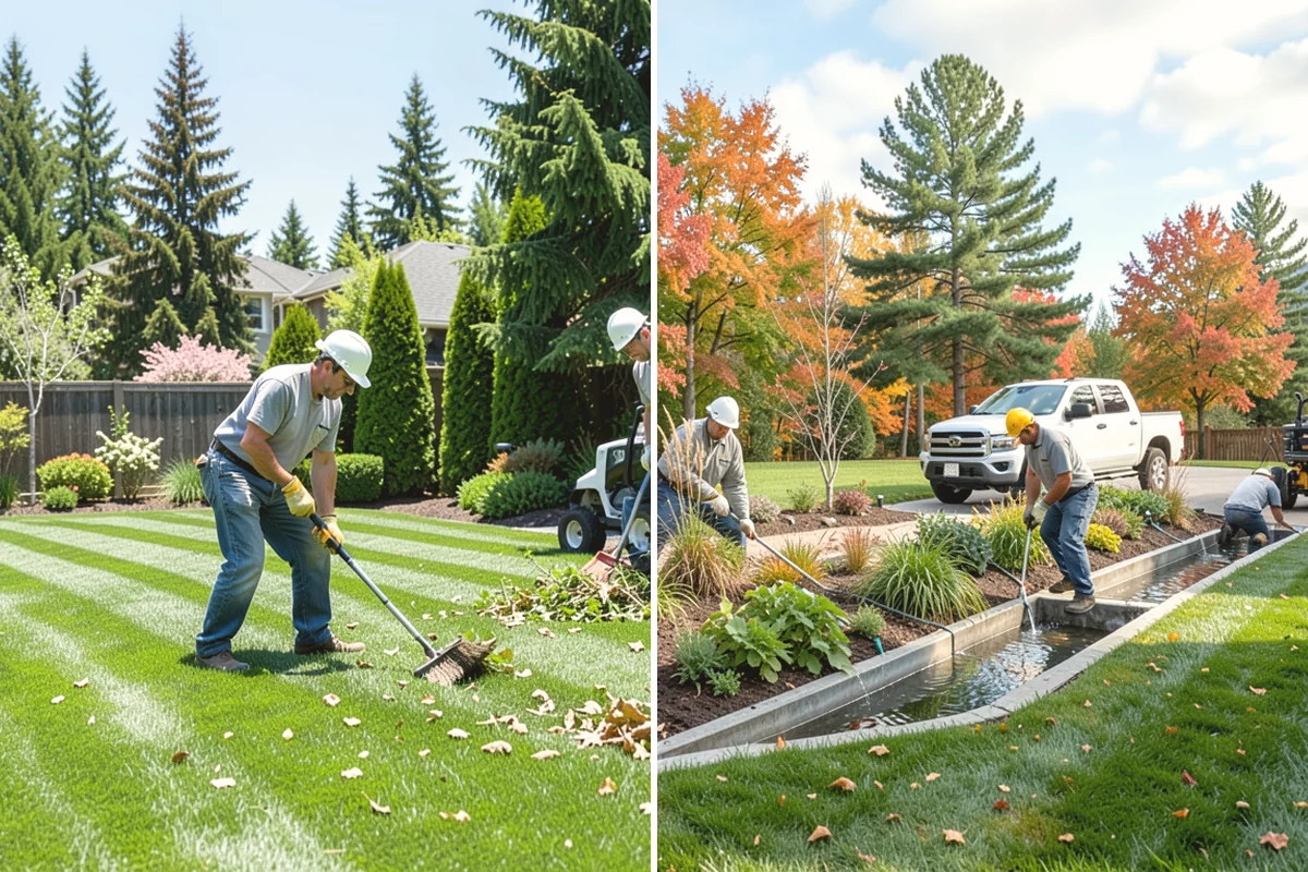 River Rock Installation in Anacortes, Skagit County, WA - Lay out the bed or creek-bed path