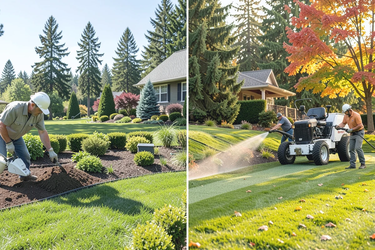 River Rock Installation in Auburn, King County, WA - Lay out the bed or creek-bed path
