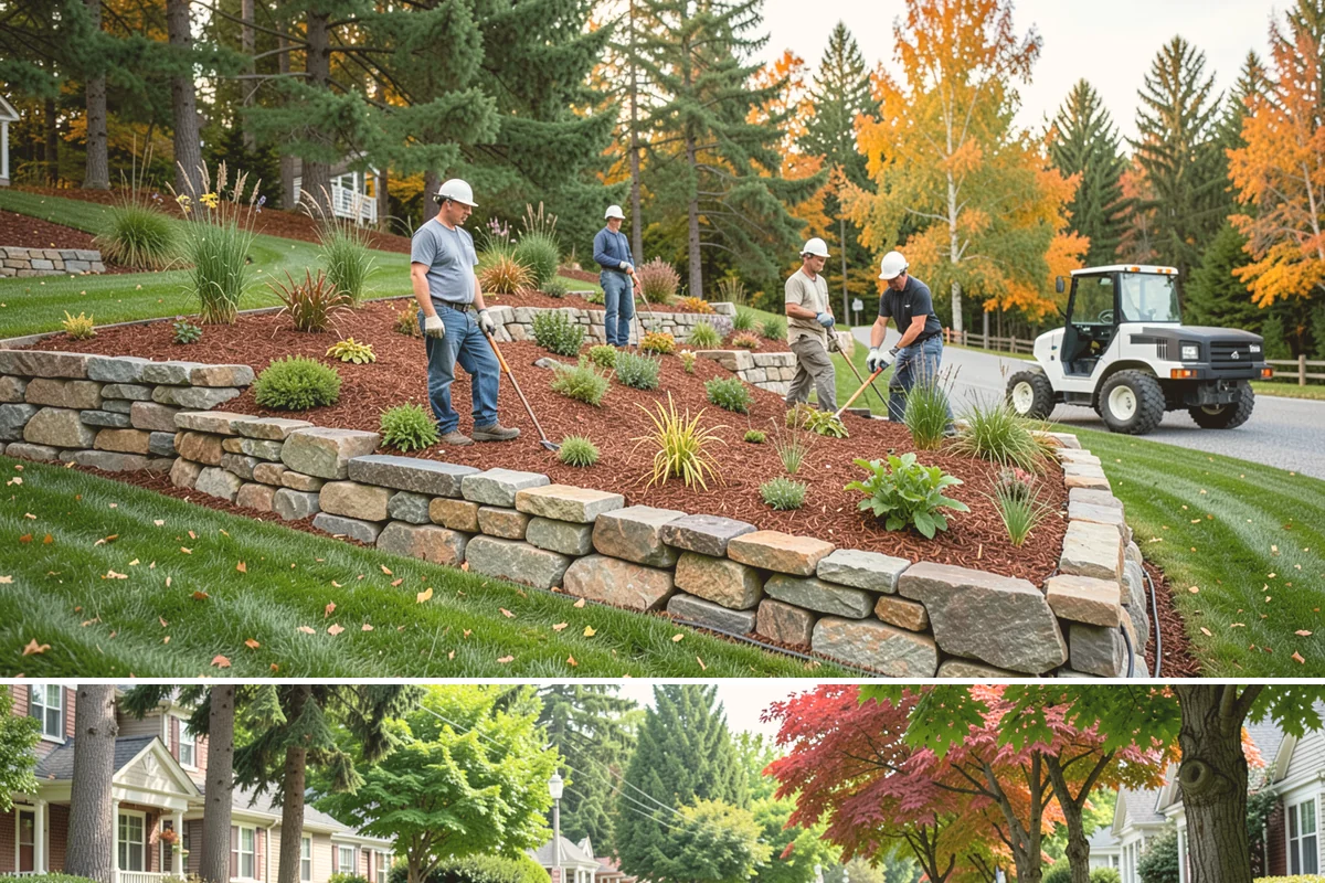 River Rock Installation in Beaux Arts Village, King County, WA - Can be installed year-round.