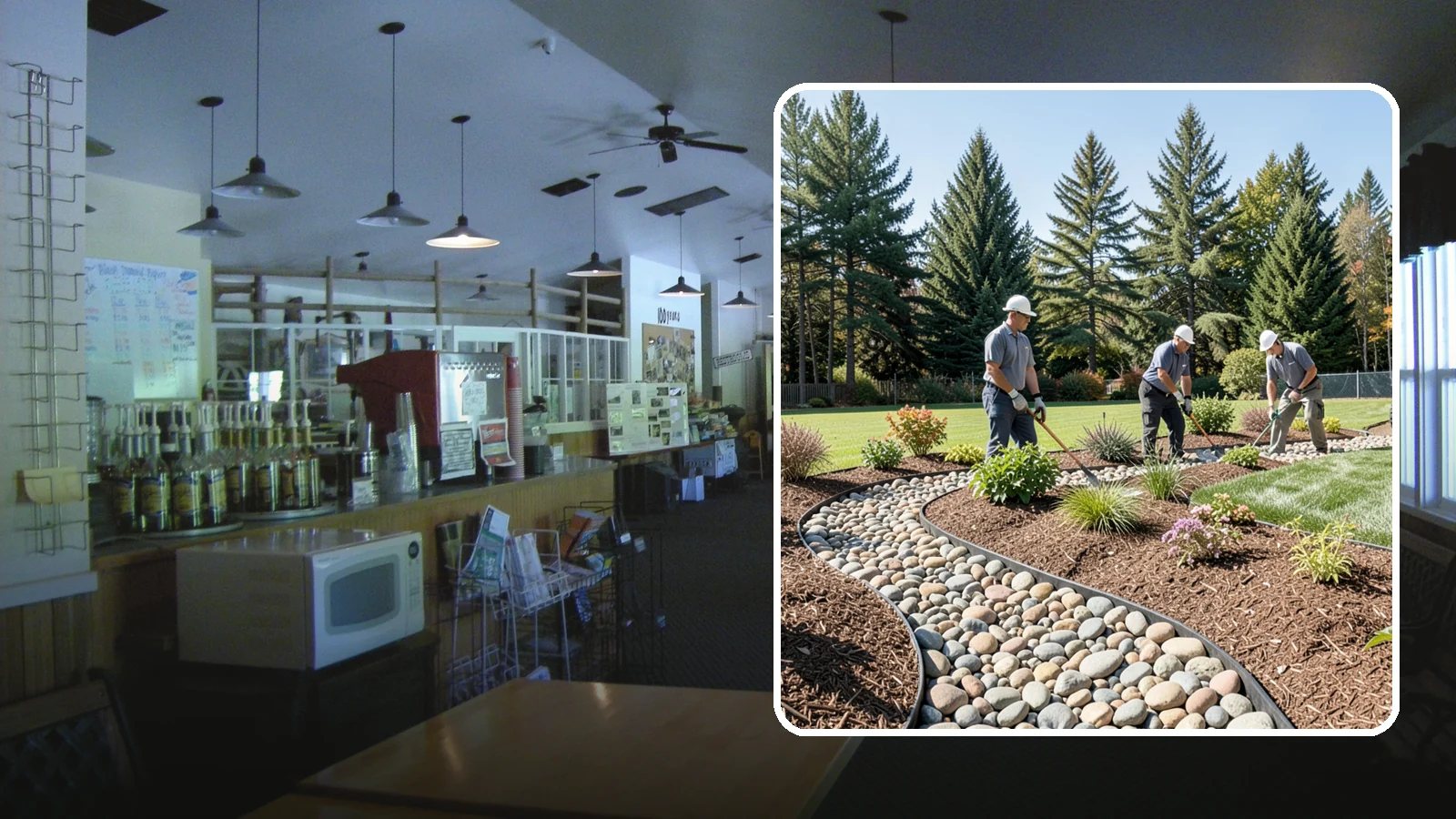 River Rock Installation in Black Diamond, King County, WA - Smooth river rock installed for decorative beds, dry creek beds, and natural-looking drainage accents.