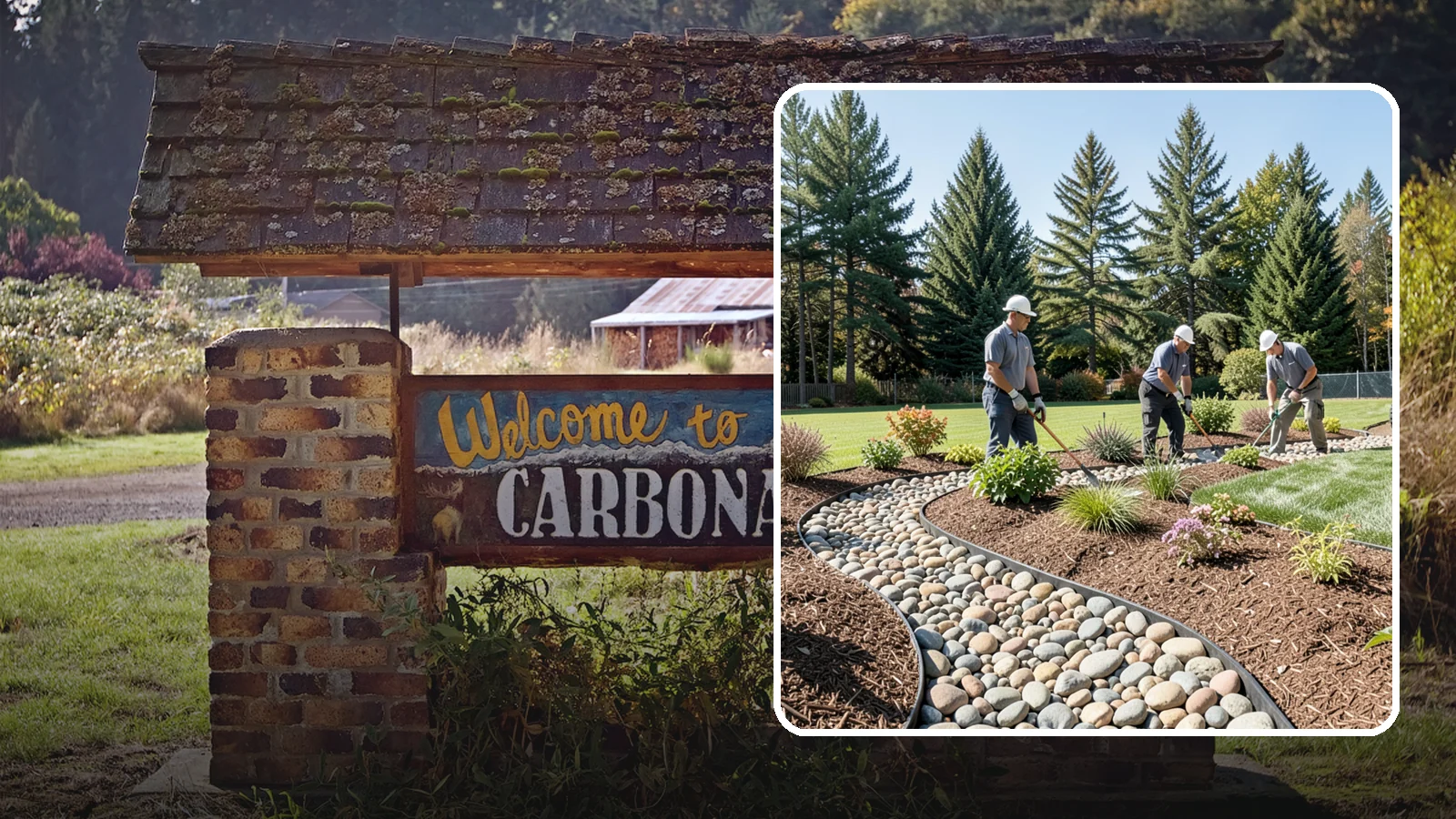 River Rock Installation in Carbonado, Pierce County, WA - Smooth river rock installed for decorative beds, dry creek beds, and natural-looking drainage accents.