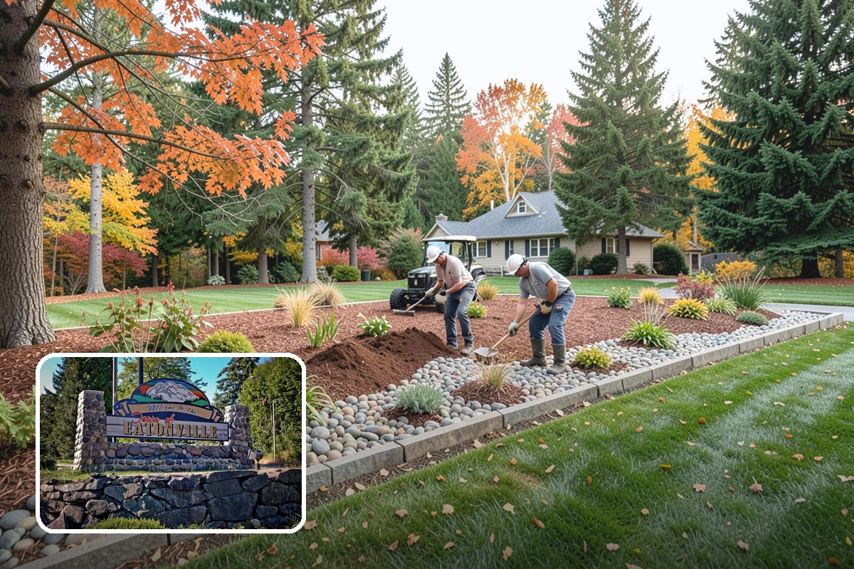 River Rock Installation in Eatonville, Pierce County, WA - Natural, water-worn decorative look