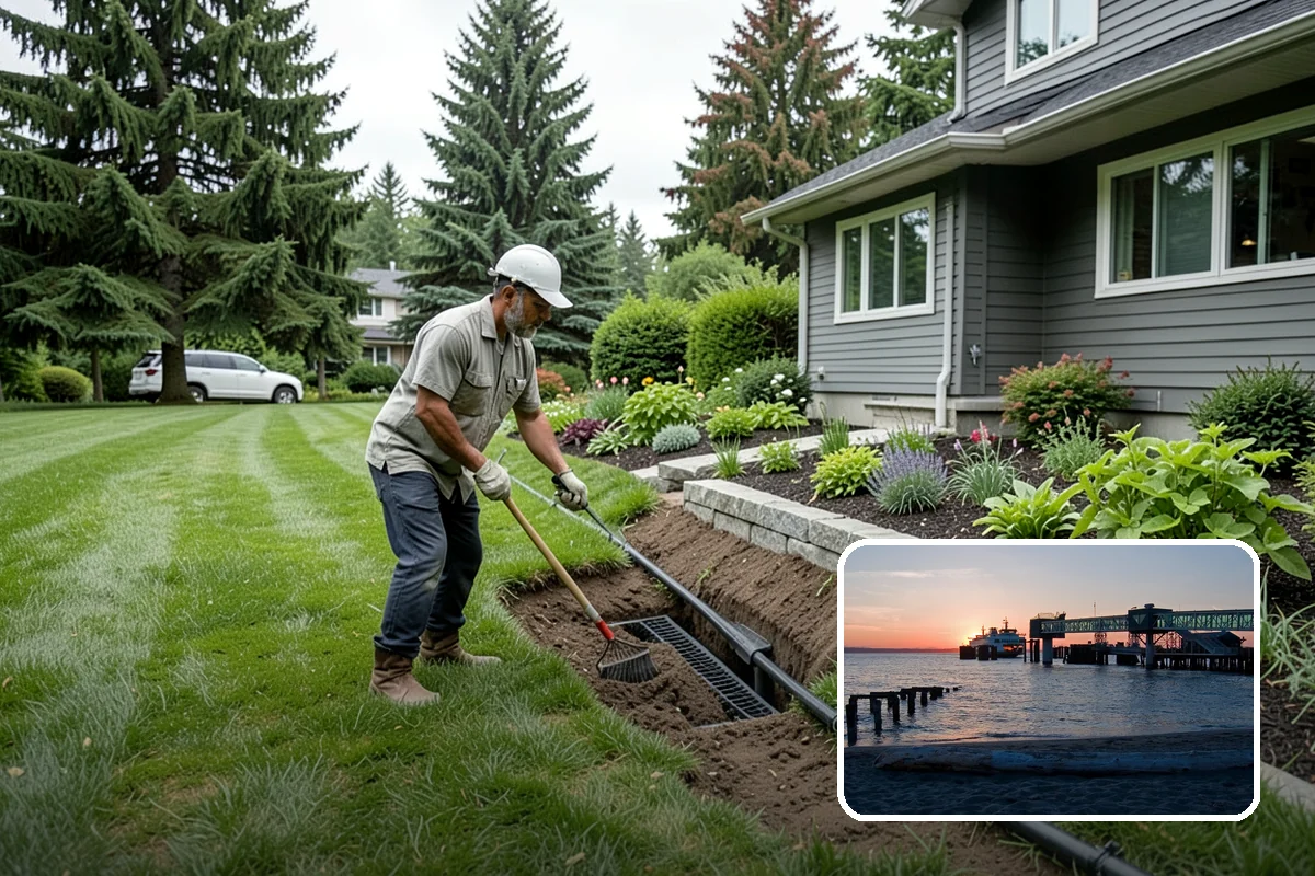 River Rock Installation in Edmonds, Snohomish County, WA - Natural, water-worn decorative look