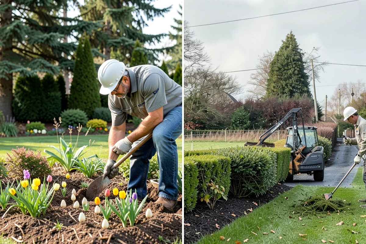 River Rock Installation in Enumclaw, King County, WA - Lay out the bed or creek-bed path