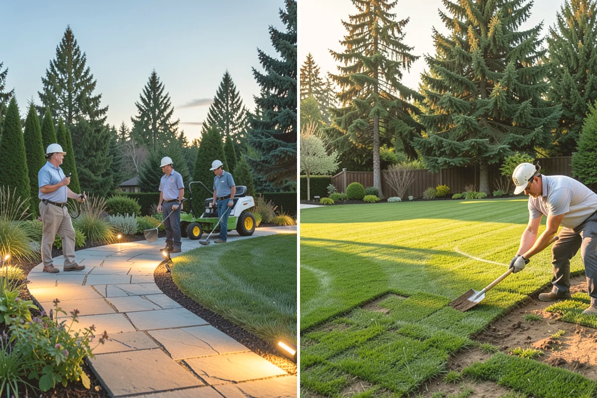 River Rock Installation in Fife, Pierce County, WA - Lay out the bed or creek-bed path