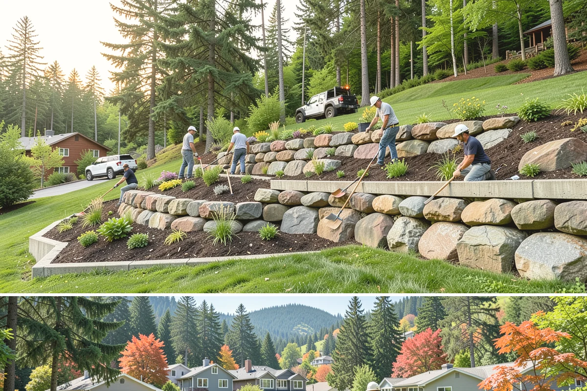 River Rock Installation in Fircrest, Pierce County, WA - Can be installed year-round.