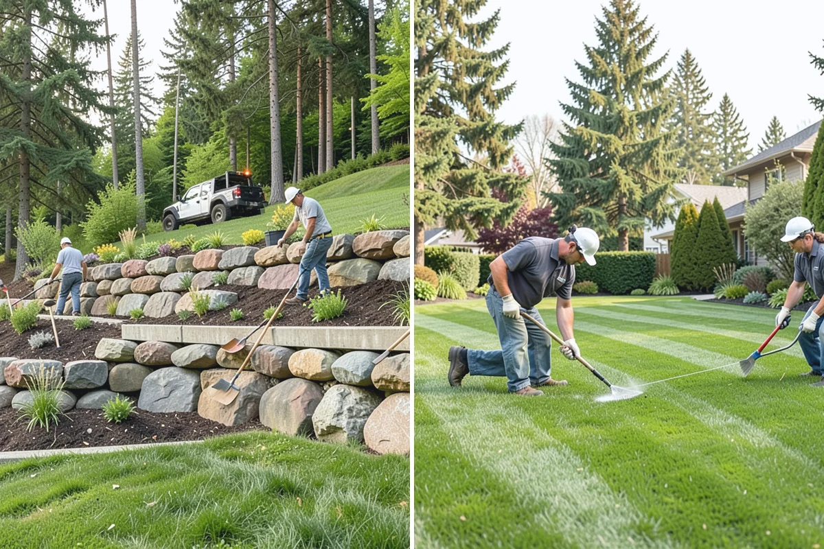 River Rock Installation in Granite Falls, Snohomish County, WA - Lay out the bed or creek-bed path
