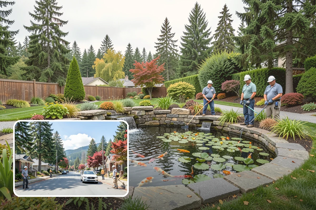 River Rock Installation in Hunts Point, King County, WA - Natural, water-worn decorative look