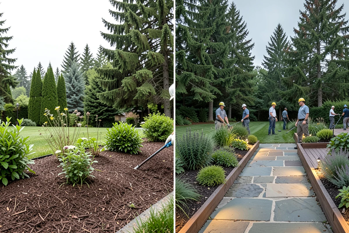 River Rock Installation in Hunts Point, King County, WA - Lay out the bed or creek-bed path