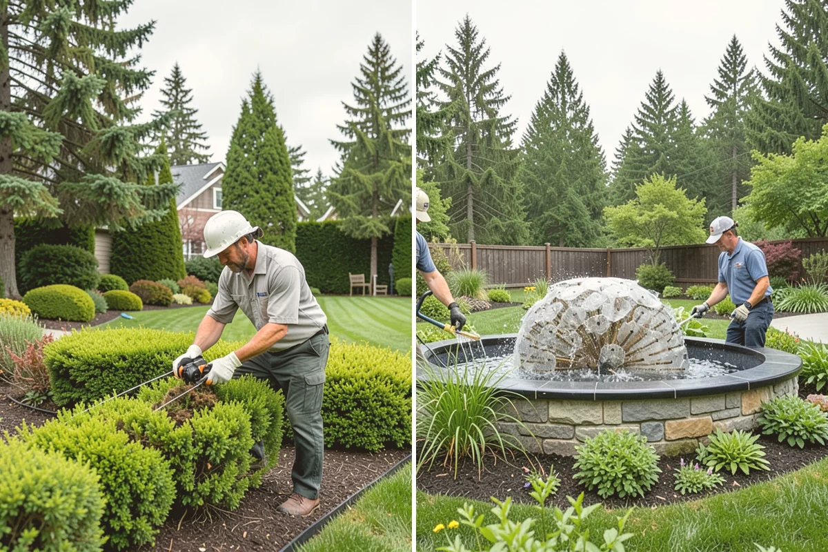 River Rock Installation in Kent, King County, WA - Lay out the bed or creek-bed path