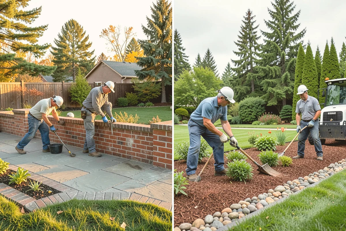 River Rock Installation in Kirkland, King County, WA - Lay out the bed or creek-bed path