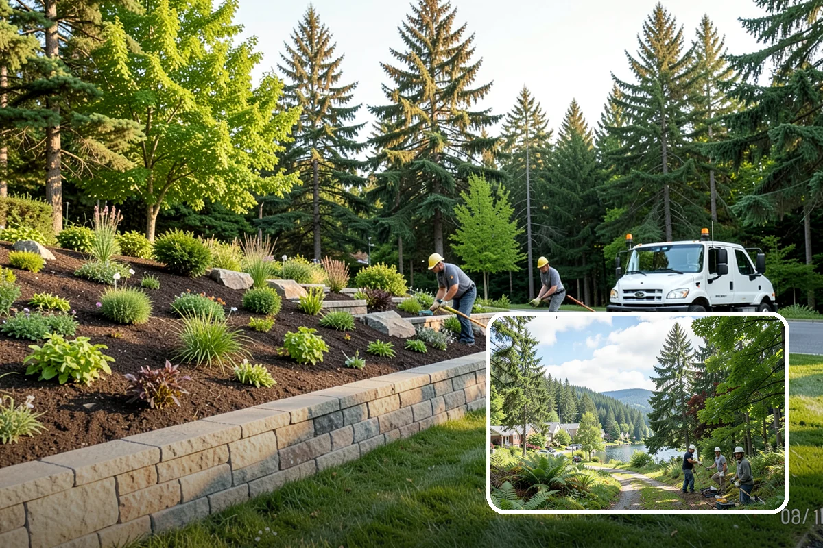 River Rock Installation in Lake Forest Park, King County, WA - Natural, water-worn decorative look