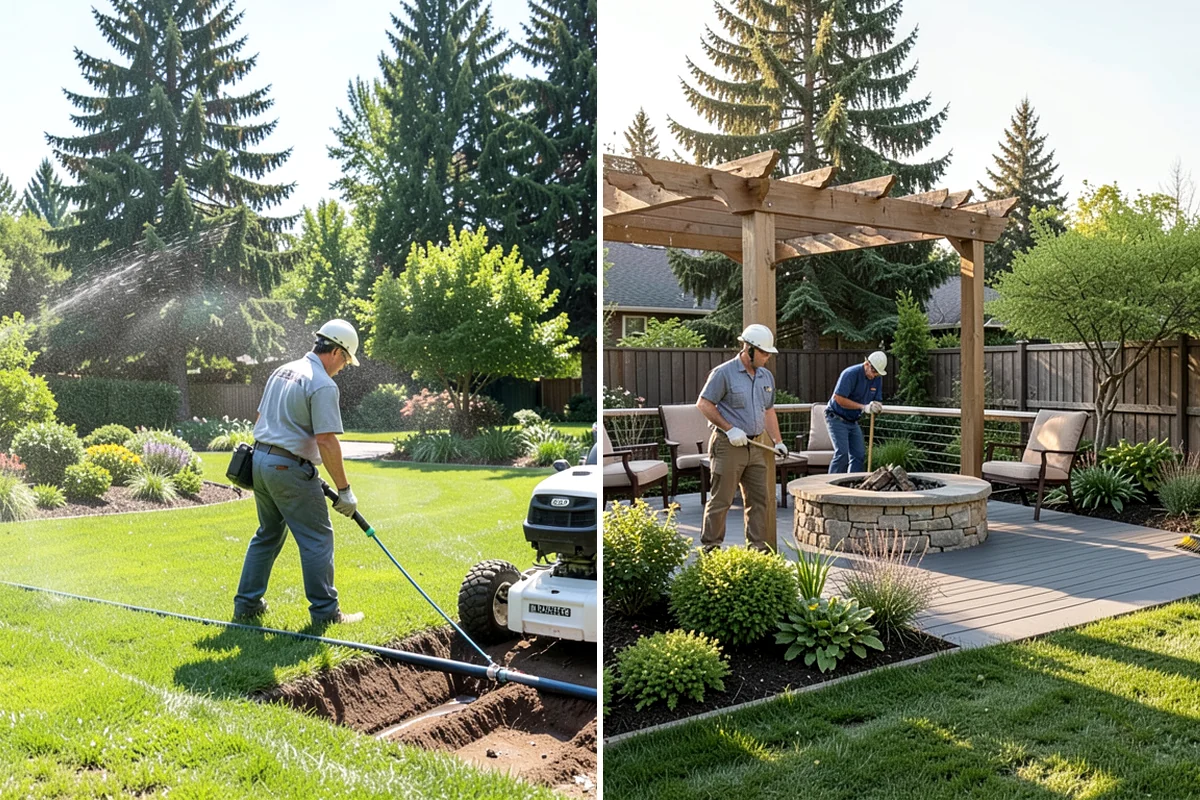 River Rock Installation in Lake Forest Park, King County, WA - Lay out the bed or creek-bed path