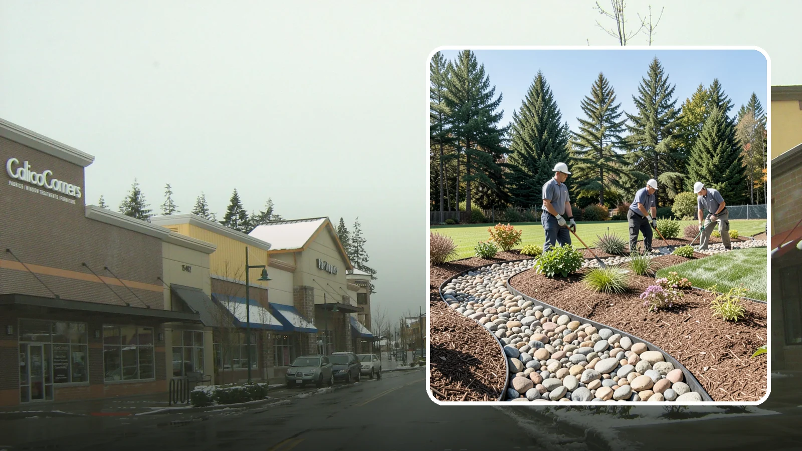 River Rock Installation in Mill Creek, Snohomish County, WA - Smooth river rock installed for decorative beds, dry creek beds, and natural-looking drainage accents.