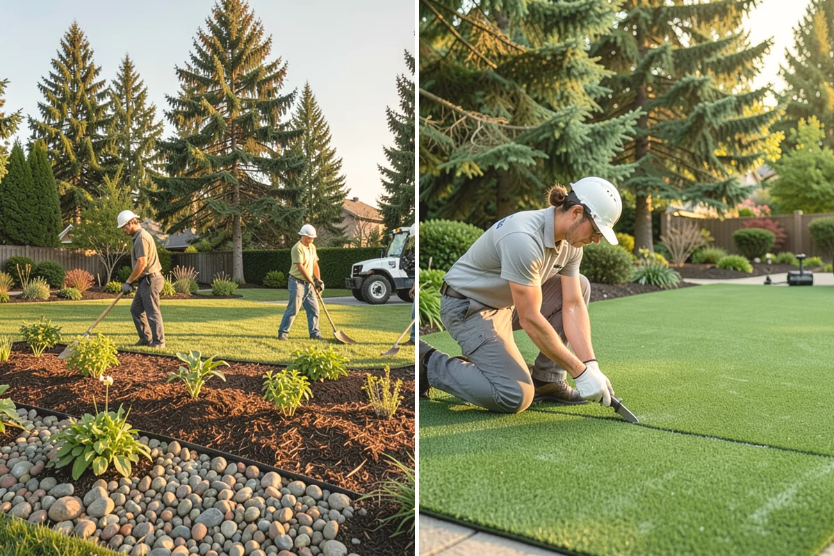 River Rock Installation in Monroe, Snohomish County, WA - Lay out the bed or creek-bed path