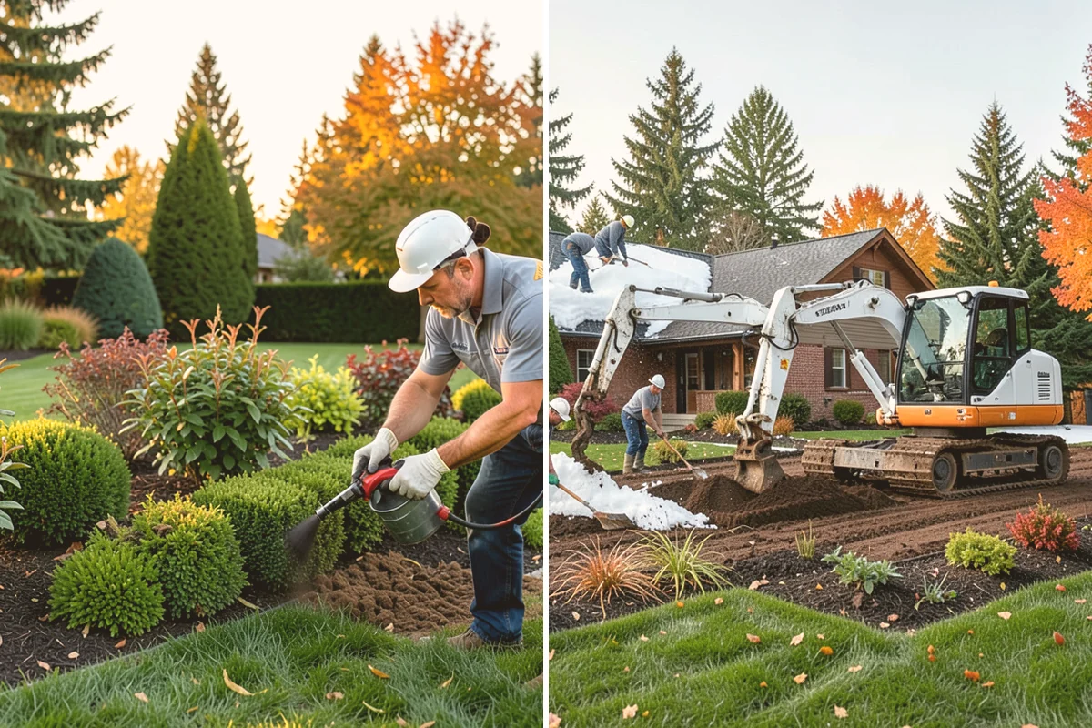 River Rock Installation in Newcastle, King County, WA - Lay out the bed or creek-bed path