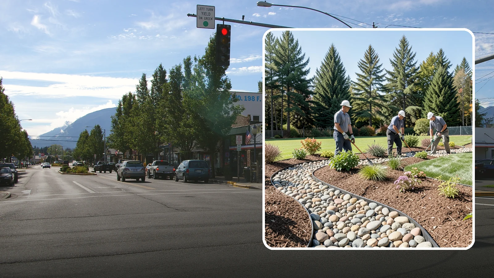 River Rock Installation in North Bend, King County, WA - Smooth river rock installed for decorative beds, dry creek beds, and natural-looking drainage accents.