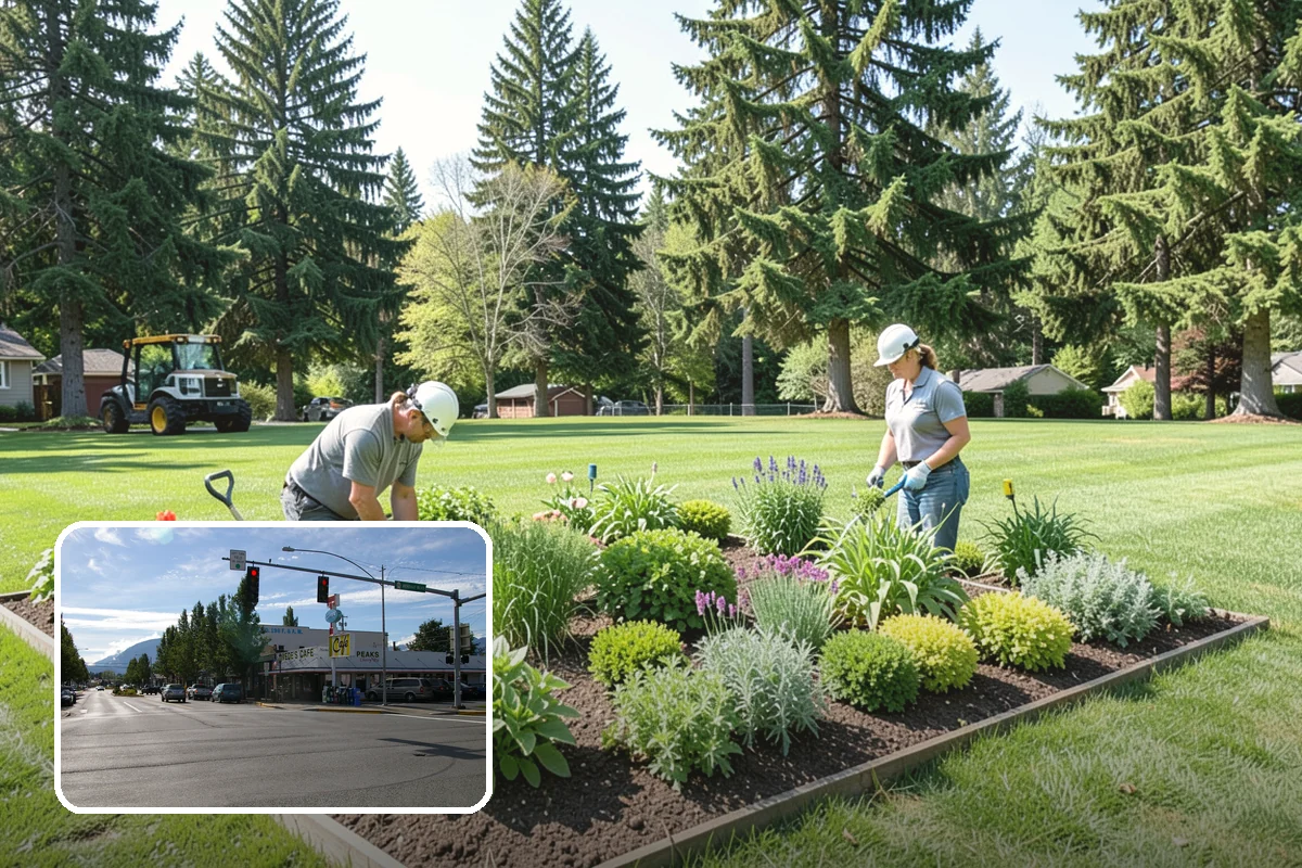 River Rock Installation in North Bend, King County, WA - Natural, water-worn decorative look