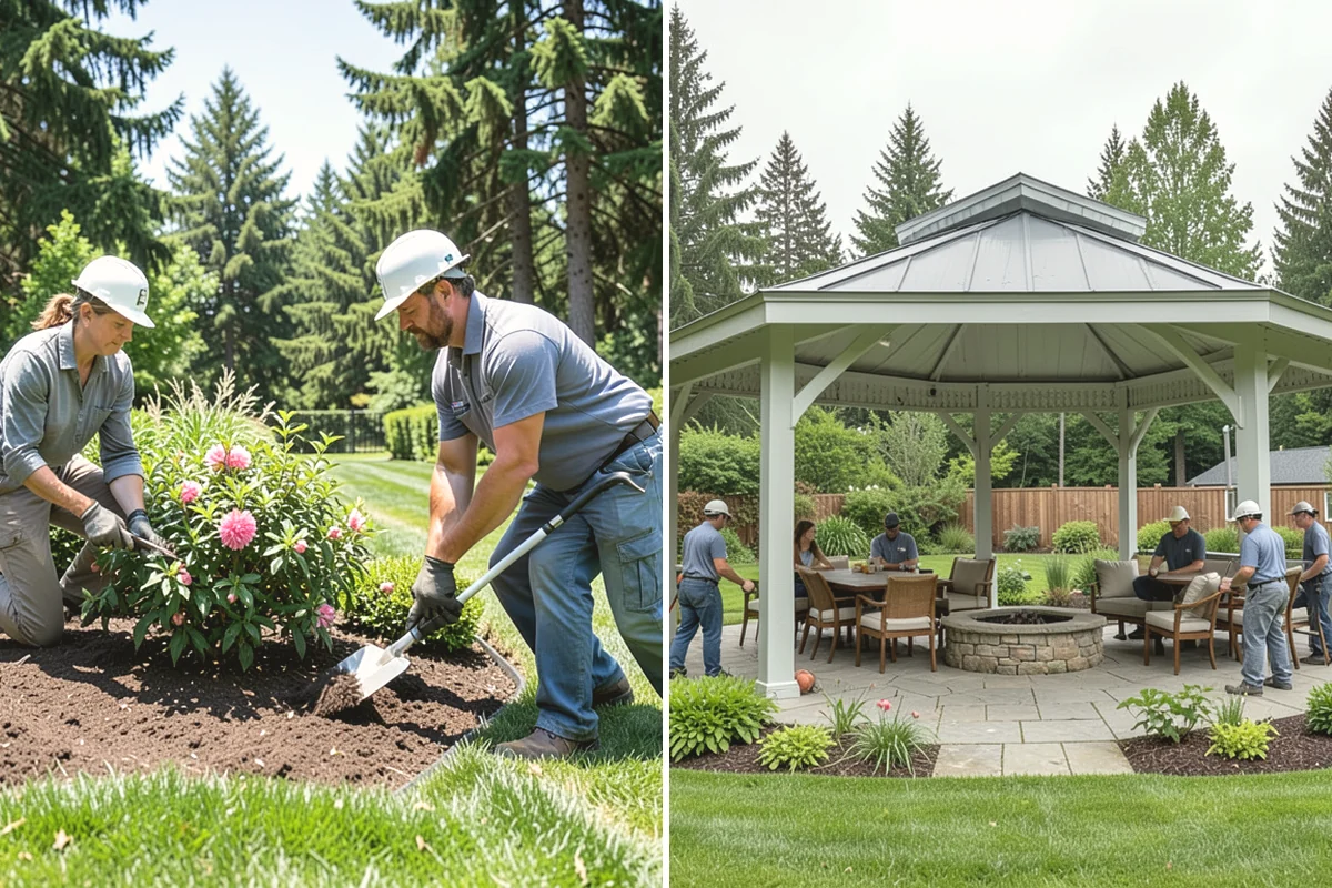 River Rock Installation in North Bend, King County, WA - Lay out the bed or creek-bed path