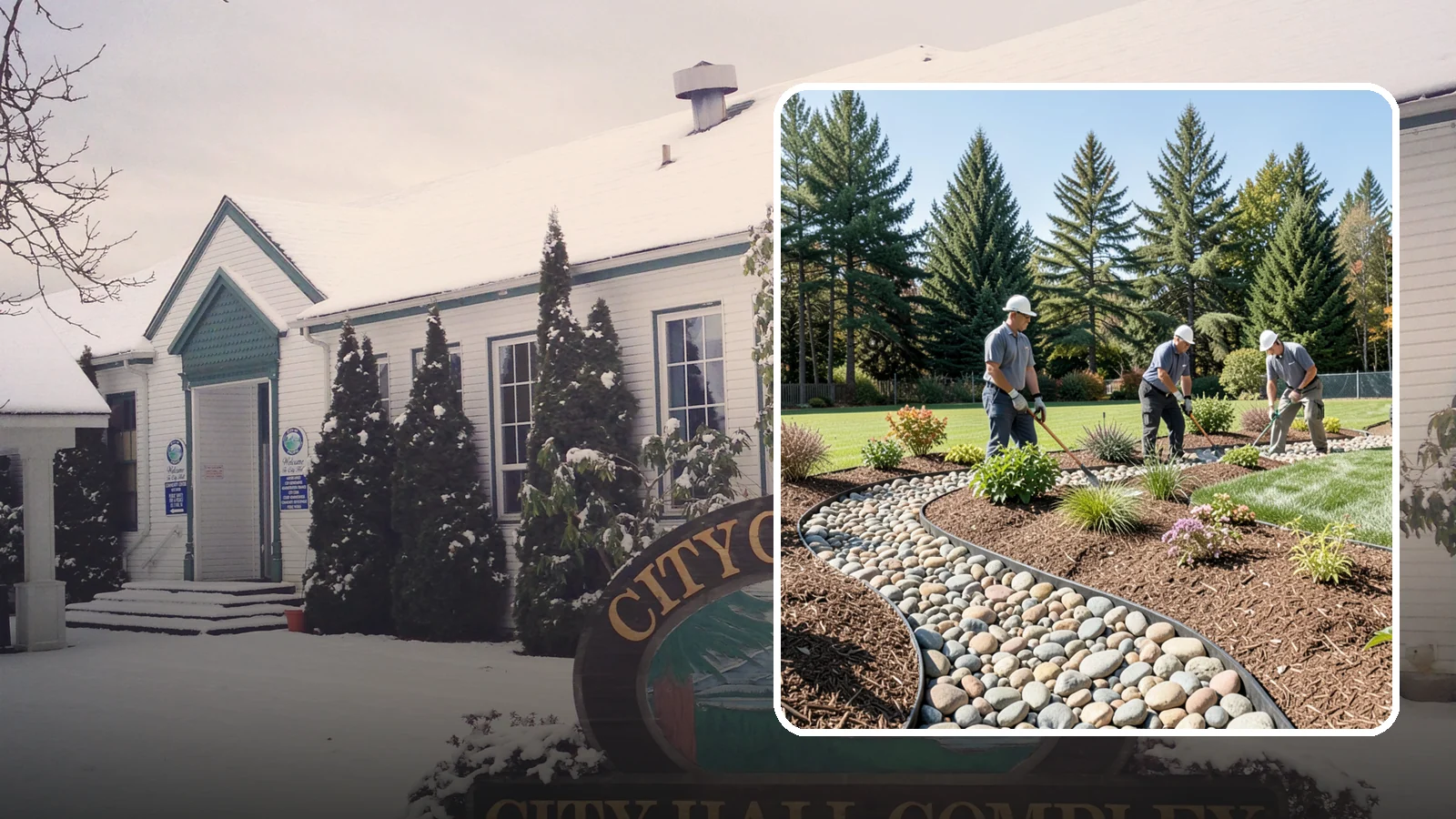 River Rock Installation in Pacific, King County, WA - Smooth river rock installed for decorative beds, dry creek beds, and natural-looking drainage accents.