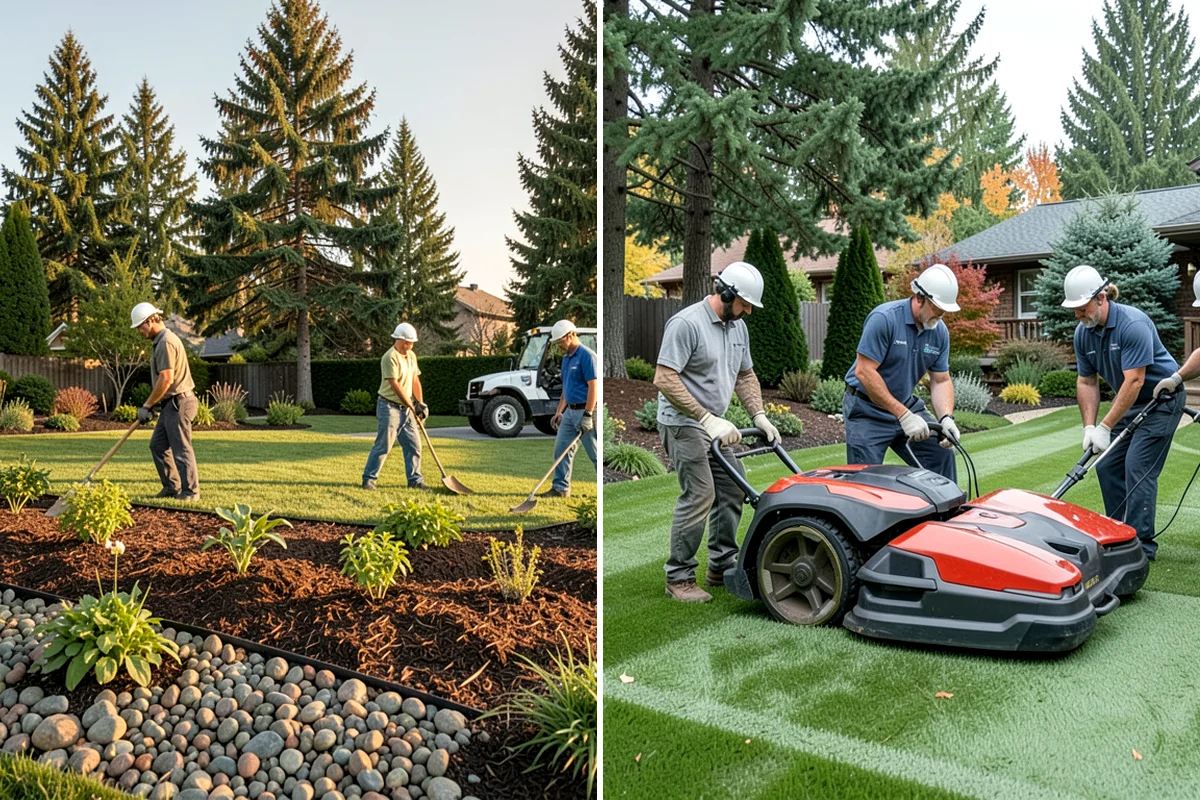 River Rock Installation in Puyallup, Pierce County, WA - Lay out the bed or creek-bed path