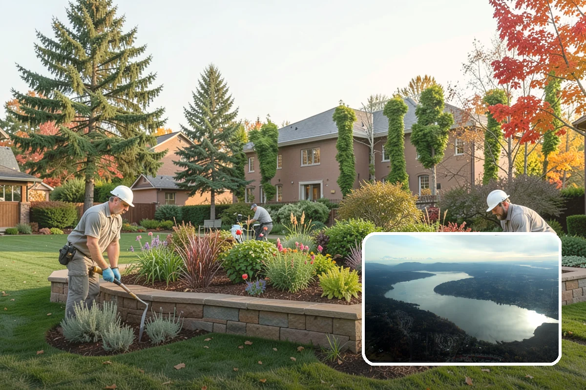 River Rock Installation in Sammamish, King County, WA - Natural, water-worn decorative look