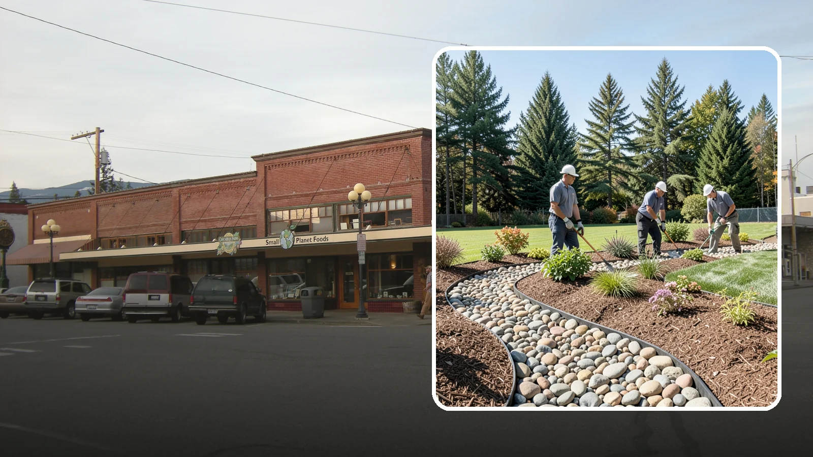 River Rock Installation in Sedro-Woolley, Skagit County, WA - Smooth river rock installed for decorative beds, dry creek beds, and natural-looking drainage accents.