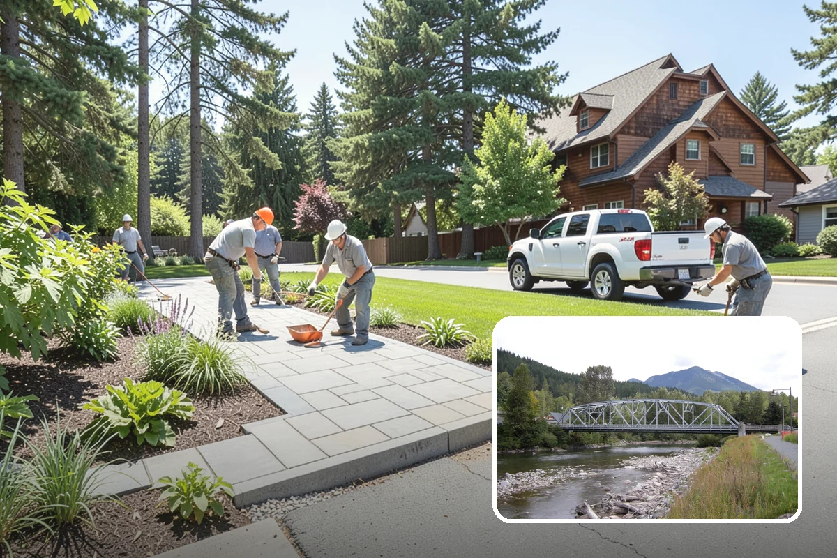 River Rock Installation in Skykomish, King County, WA - Natural, water-worn decorative look