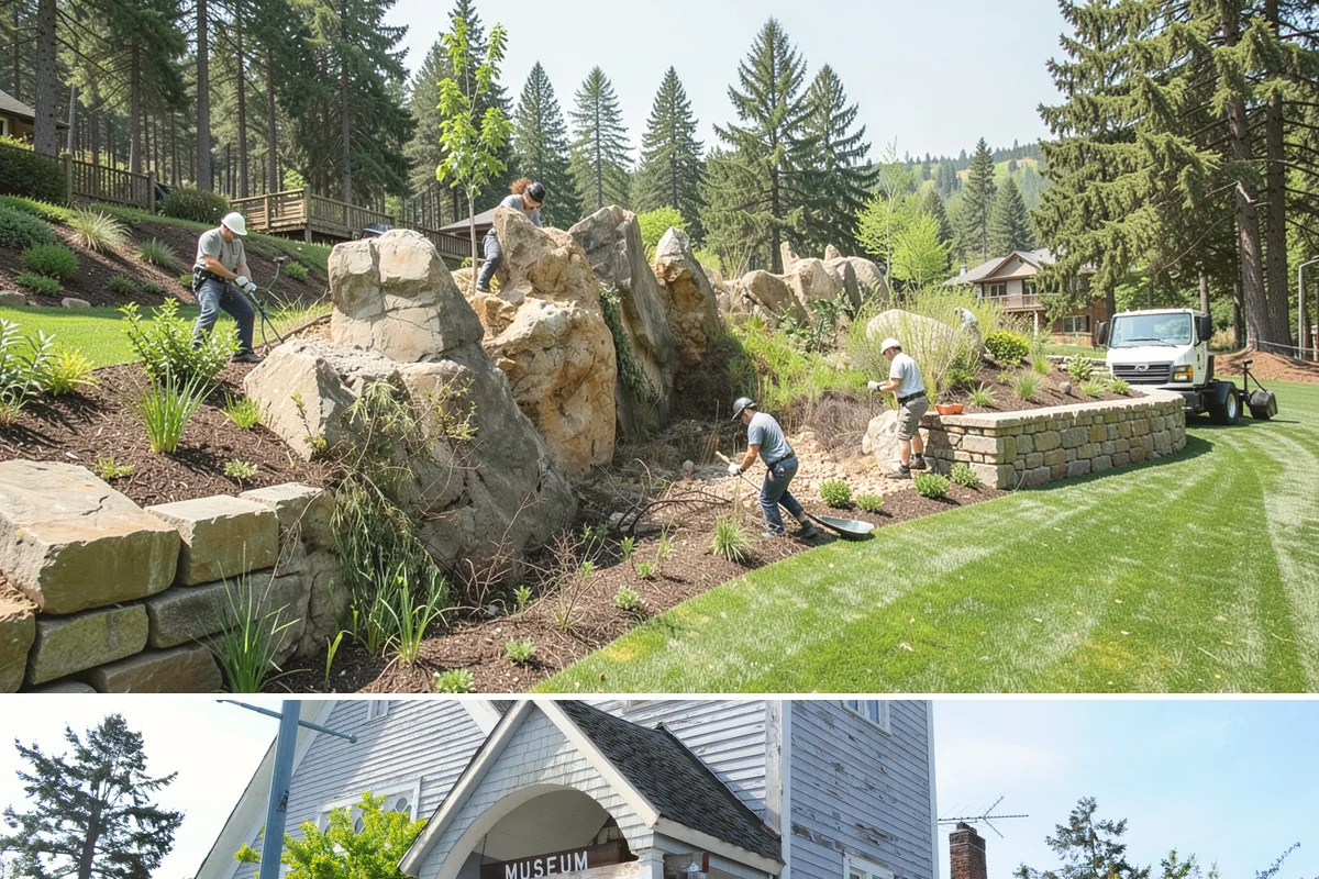 River Rock Installation in Steilacoom, Pierce County, WA - Can be installed year-round.