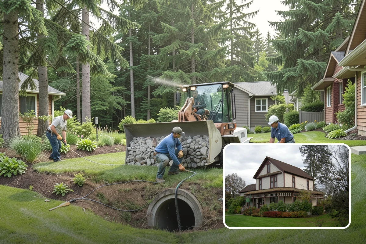 River Rock Installation in Sumner, Pierce County, WA - Natural, water-worn decorative look